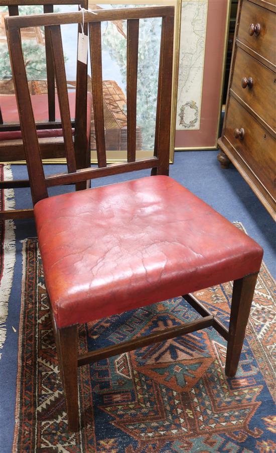 A set of six George III mahogany dining chairs